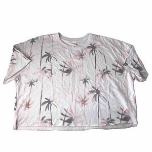 Secret Treasures Short Sleeve Cropped Sweatshirt T-Shirt Womens 2X Palm Trees